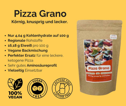 Pizza Grano - Die körnige Pizza - Kohlenhydratreduziert