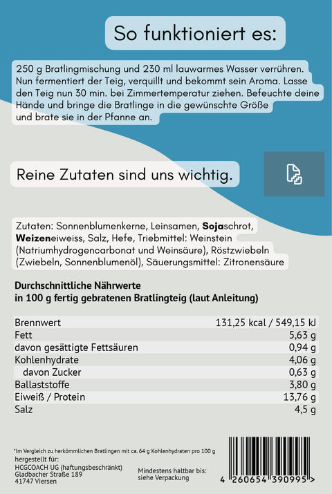 Bratlinge - Mischung zum selbst braten